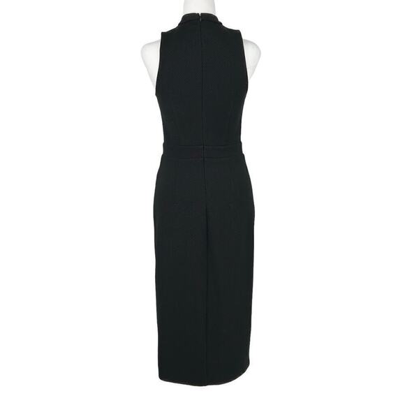 Express Black High Neck Keyhole Midi Dress with Front Slit Size 6 - Picture 16 of 16